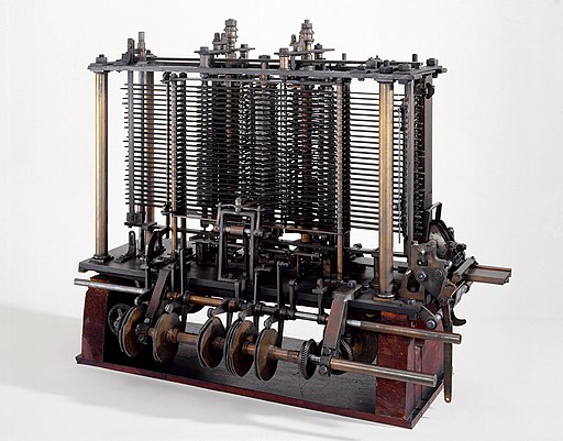 Esquema ou Modelo da Máquina Analítica de Charles Babbage, um computador mecânico
